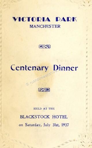 Front page 1937 Dinner Menu