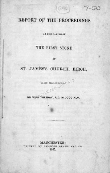 Foundation Stone, Birch 1845