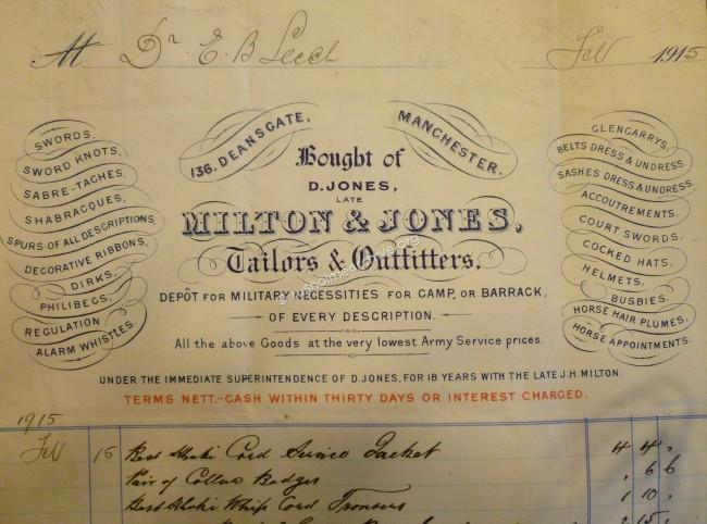 Receipt for Military outfit