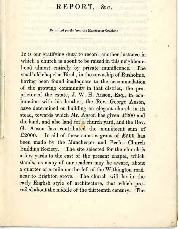 Page 1 Report, St James opening