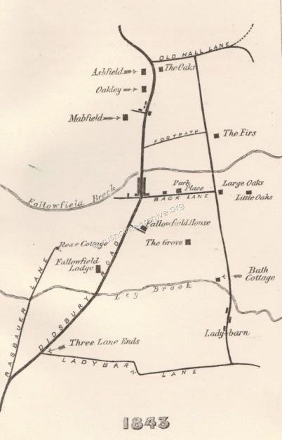 1843 Fallowfield map (Mrs Williamson).