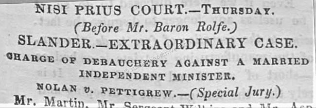 Extraordinary case, March 1850
