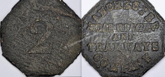 Tram Token 2p, (outside) & 3p, (outside).