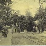 Looking south, Oaks lodge on left