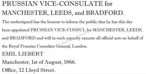 Consular Appointment 1866