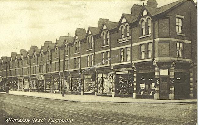 Wilmslow Rd shops 1918  looking north