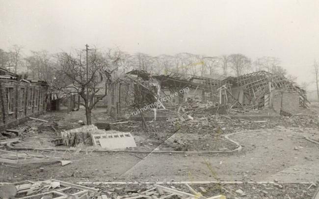 bomb damage to school