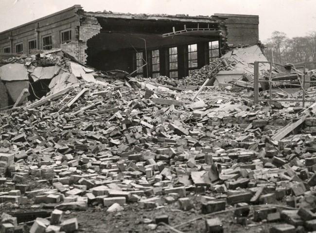 bomb damage to school