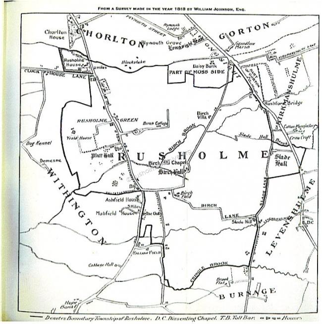 Map of Rusholme & district 1818