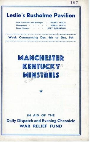 Manchester Kentucky Minstrels Cover 1939/40