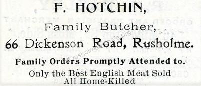 Frank Hotchin, Butcher, 66 Dickenson Road
