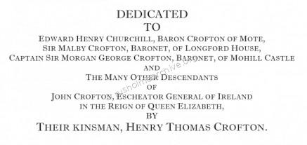 Crofton Memoirs dedication