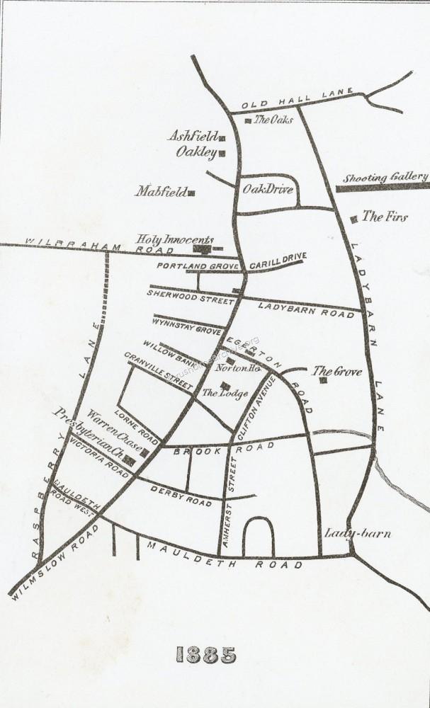 1885 Fallowfield map