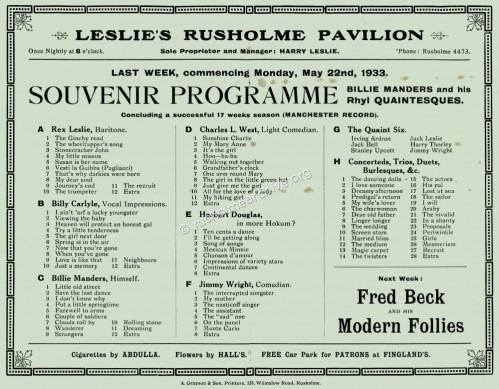 Souvenir Programme 1933