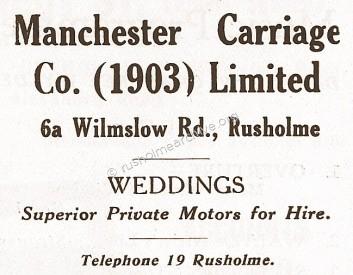 Manchester Carriages Advert