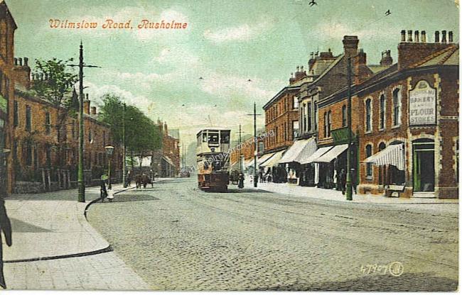 Wilmslow Rd looking north, Thurloe St on right
