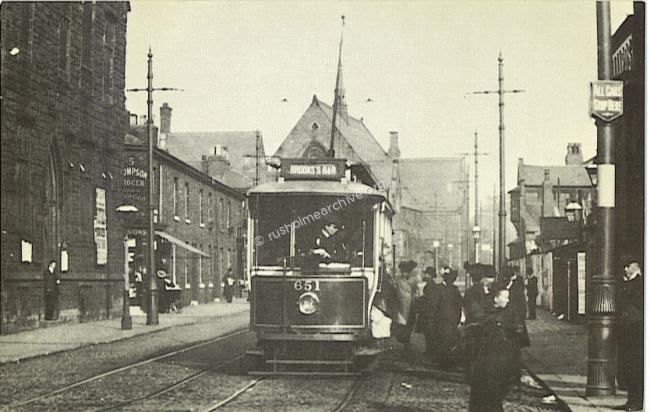 Tram stop outside Hardys Well, Dickenson Rd