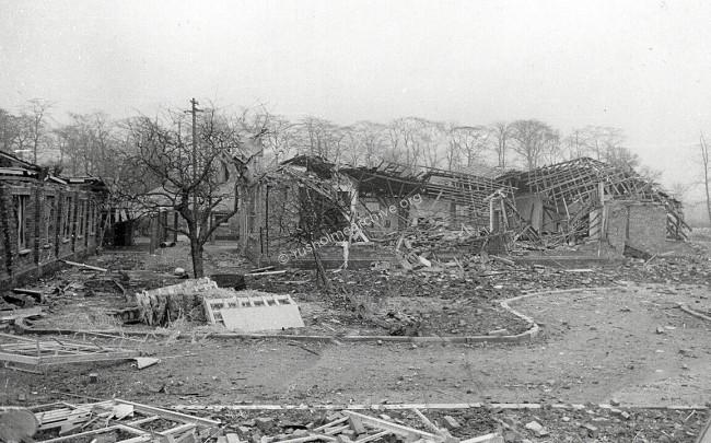 bomb damage to school